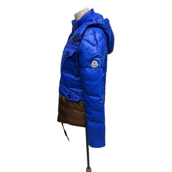 "MONCLER" GRENOBLE Puffer Coat SZ 2 90% Down 10% Feather Brown/Black Hooded - Picture 3 of 16